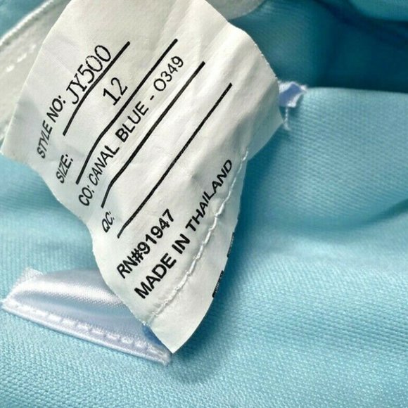 Bridesmaids 12 Blue Halter Dress Short Stretch - Picture 6 of 6